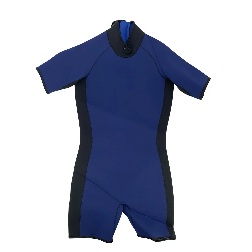 Unbranded Men's Wetsuit Shorty Back Zip Navy Blue Neoprene Large